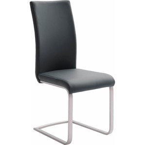 Freischwinger MCA FURNITURE Paulo 1 Stühle Gr. B/H/T: 42 cm x 102 cm x 58 cm, 4 St., Kunstleder Lederoptik, Edelstahl, schwarz (schwarz, edelstahl gebürstet) Freischwinger Stühle Stuhl belastbar bis 120 kg