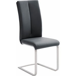 Freischwinger MCA FURNITURE Paulo 2 Stühle Gr. B/H/T: 42 cm x 104 cm x 61 cm, 4 St., Kunstleder uni, Set + Edelstahl, schwarz Freischwinger Stuhl belastbar bis 120 kg