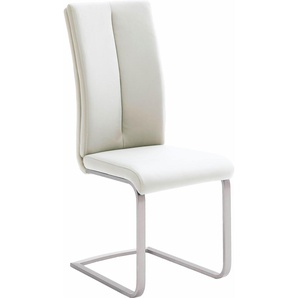 Freischwinger MCA FURNITURE Paulo 2 Stühle Gr. B/H/T: 42 cm x 104 cm x 61 cm, 4 St., Kunstleder uni, Set + Edelstahl, weiß Freischwinger Stuhl belastbar bis 120 kg