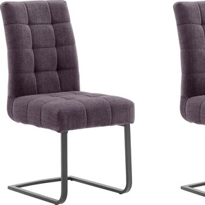 Freischwinger MCA FURNITURE Salta Stühle Gr. B/H/T: 48 cm x 96 cm x 64 cm, 2 St., Aqua Clean, Set + Metall, rot (merlot, metall schwarz matt lackiert) Freischwinger mit Aqua Clean Bezug