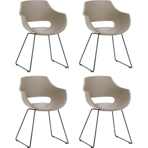 Schalenstuhl MCA FURNITURE Rockville Stühle Gr. B/H/T: 60 cm x 85 cm x 54 cm, 4 St., uni, Set + Metall, grau (taupe) Schalenstühle Stühle Stuhl belastbar bis 120 Kg