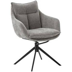 MCA PARKER 4 Fuß Stuhl mit Armlehnen Stahl/Stoffbezug 360°