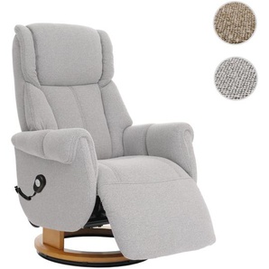 MCA Relaxsessel + Aufstehhilfe HWC-N58, Fernsehsessel Sessel Fußstütze Bouclé Stoff Holz ~ Varianten 107295