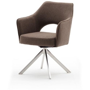 MCA Tonala Polsterstuhl mit Armlehne drehbar Edelstahl/Webstoff