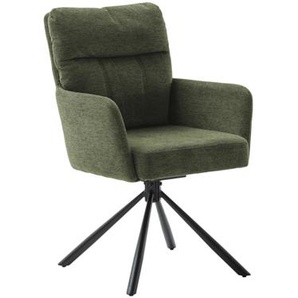 MCA UTICA 4 Fuß Stuhl mit Armlehnen Stahl/Stoffbezug 180° drehbar