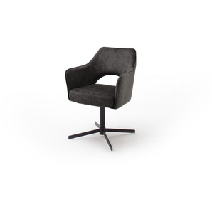 MCA Valletta Polsterstuhl mit Armlehne drehbar Metall/Webstoff