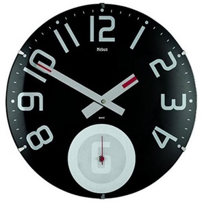 Mebus 17729 Quarz Wanduhr Analog schwarz