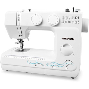 MEDION Freiarm-Nähmaschine MD 18205 Nähmaschinen Knopfloch- und Einfädelautomatik weiß Freiarm-Nähmaschinen