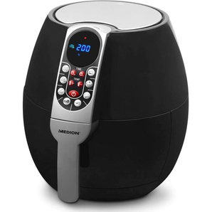 MEDION Heissluftfritteuse MD17320 Fritteusen 8 praktische Automatikprogramme schwarz Heißluftfritteusen Fritteuse