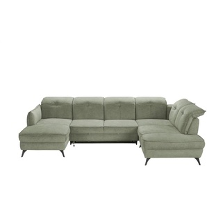 medium Wohnlandschaft inklusive diverser Funktionen Milan - grün - Materialmix - 360 cm - 105 cm - cm 240,0 | Möbel Kraft