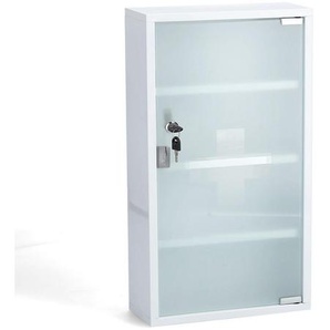 Medizinschrank, Weiß, Metall, 3 Fächer, 30x60x12 cm, Badezimmer, Badezimmerschränke, Medizinschränke