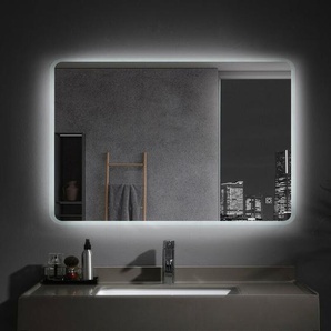 Meesalisa - lisa Badspiegel mit Beleuchtung 120x70cm led Wandspiegel Lichtspiegel Badezimmerspiegel -Kaltweiß mit Touchschalter + beschlagfrei IP44