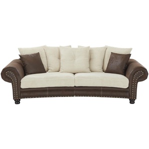 Megasofa Cordsofa im Landhausstil Bristol ¦ beige ¦ Maße (cm): B: 276 H: 81 T: 140
