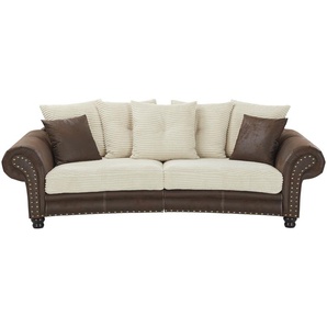 Megasofa Cordsofa im Landhausstil Bristol ¦ beige ¦ Maße (cm): B: 276 H: 81 T: 140