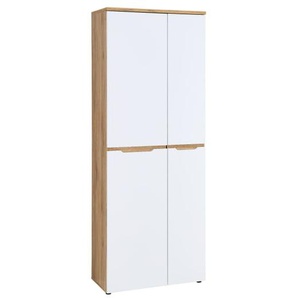 Mehrzweckschrank Clyde, Eiche-Nachbildung/weiß, 75 cm
