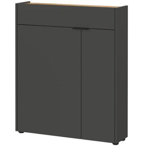 Mehrzweckschrank GW-Ameca, graphit/Eiche-Nachbildung, inkl. Softclose Funktion