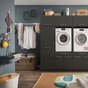 Mehrzweckschrank-Set LAUNDREEZY LAUNDREEZY LDSK13 Kastenmöbel-Sets Gr. B/H/T: 185 cm x 200 cm x 67,5 cm, grau (anthrazit) Schranksysteme und Schrankserien Breite 185 cm
