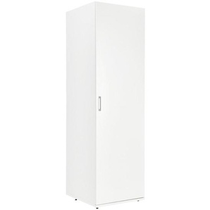 Mehrzweckschrank, Weiß, Holzwerkstoff, 1 Fächer, 60x206x65.5 cm, Made in EU, erweiterbar, Schlafzimmer, Kleiderschränke, Mehrzweckschränke