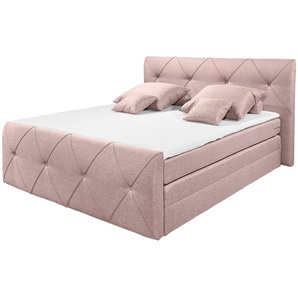 meinBett Boxspringbett  Cleo ¦ rosa/pink ¦ Maße (cm): B: 200 H: 114