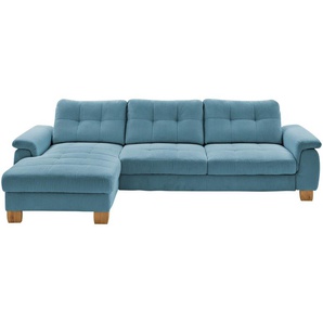 meinSofa Ecksofa  Cord Suna ¦ blau ¦ Maße (cm): B: 316 H: 86 T: 177