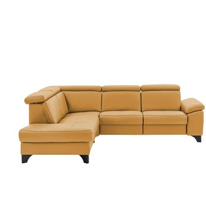 meinSofa Ecksofa Echtleder Linda ¦ gelb ¦ Maße (cm): B: 261 H: 80 T: 209.0
