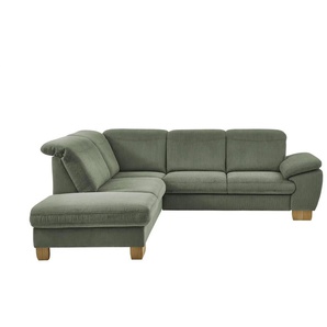 meinSofa Ecksofa  Raica-S ¦ grün ¦ Maße (cm): B: 266 H: 91 T: 243.0
