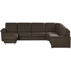meinSofa Wohnlandschaft Leder Carolin ¦ braun ¦ Maße (cm): B: 330 H: 91 T: 240.0