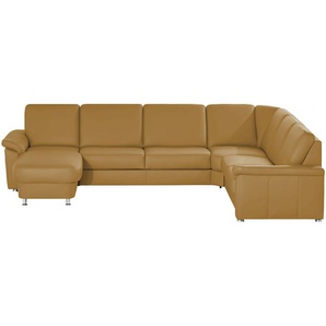 meinSofa Wohnlandschaft Leder Carolin ¦ gelb ¦ Maße (cm): B: 330 H: 91 T: 240.0