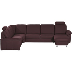 meinSofa Wohnlandschaft Leder Carolin ¦ lila/violett ¦ Maße (cm): B: 330 H: 91 T: 240.0