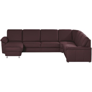 meinSofa Wohnlandschaft Leder Carolin ¦ lila/violett ¦ Maße (cm): B: 330 H: 91 T: 240.0
