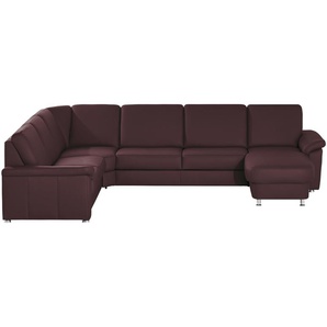 meinSofa Wohnlandschaft Leder Carolin ¦ lila/violett ¦ Maße (cm): B: 330 H: 91 T: 240.0