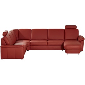 meinSofa Wohnlandschaft Leder Carolin ¦ rot ¦ Maße (cm): B: 330 H: 91 T: 240.0