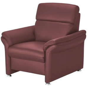 meinSofa Ledersessel dunkelrot - Leder Manon ¦ lila/violett ¦ Maße (cm): B: 98 H: 94 T: 92.0