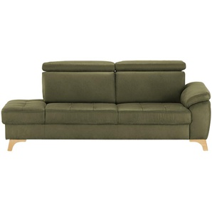 meinSofa Recamiere aus Mikrofaser Chloe ¦ grün ¦ Maße (cm): B: 221 H: 87 T: 102.0
