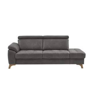 meinSofa Recamiére  Chloris ¦ grau ¦ Maße (cm): B: 221 H: 107 T: 102.0