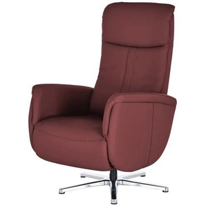 meinSofa Relaxsessel aus Leder Franzi-L ¦ rot ¦ Maße (cm): B: 71 H: 112 T: 83.0