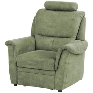 meinSofa Sessel mit Hocker als Auszug Chris ¦ grün ¦ Maße (cm): B: 102 H: 96 T: 92.0