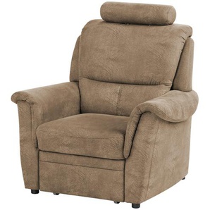 meinSofa Sessel mit Hocker als Auszug Chris ¦ braun ¦ Maße (cm): B: 102 H: 96 T: 92