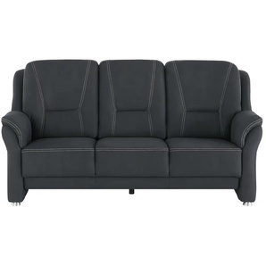 meinSofa Sofa 3-sitzig aus Mikrofaser Wilma ¦ schwarz ¦ Maße (cm): B: 198 H: 97 T: 89.0
