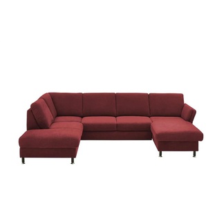 meinSofa Wohnlandschaft aus Flachgewebe Veit ¦ rot ¦ Maße (cm): B: 305 H: 90 T: 200.0