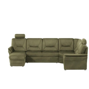 meinSofa Wohnlandschaft aus Mikrofaser Edda ¦ grün ¦ Maße (cm): B: 309 H: 96 T: 227.0