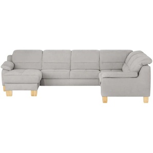 meinSofa Wohnlandschaft aus Mikrofaser Hanna ¦ grau ¦ Maße (cm): B: 322 H: 84 T: 254.0