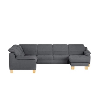 meinSofa Wohnlandschaft aus Mikrofaser Hanna ¦ grau ¦ Maße (cm): B: 322 H: 84 T: 264.0