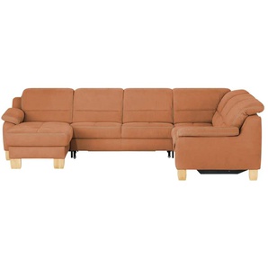 meinSofa Wohnlandschaft aus Mikrofaser Hanna ¦ orange ¦ Maße (cm): B: 322 H: 84 T: 264.0