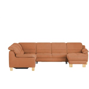 meinSofa Wohnlandschaft aus Mikrofaser Hanna ¦ orange ¦ Maße (cm): B: 322 H: 84 T: 264.0