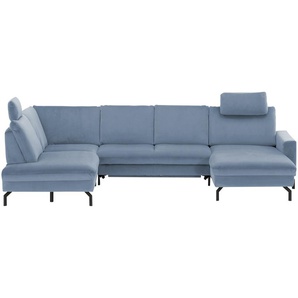 meinSofa Wohnlandschaft  Grace ¦ blau ¦ Maße (cm): B: 332 H: 89 T: 220.0