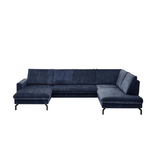 meinSofa Wohnlandschaft aus Mikrofaser Grace ¦ blau ¦ Maße (cm): B: 337 H: 89 T: 220.0