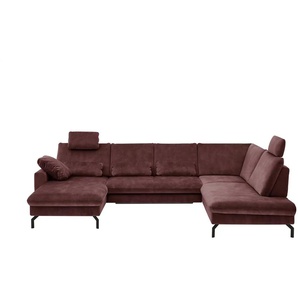 meinSofa Wohnlandschaft aus Mikrofaser Grace ¦ rot ¦ Maße (cm): B: 332 H: 89 T: 220.0