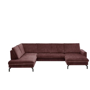 meinSofa Wohnlandschaft aus Mikrofaser Grace ¦ rot ¦ Maße (cm): B: 337 H: 89 T: 220.0
