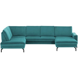 meinSofa Wohnlandschaft  Grace ¦ türkis/petrol ¦ Maße (cm): B: 332 H: 89 T: 220.0